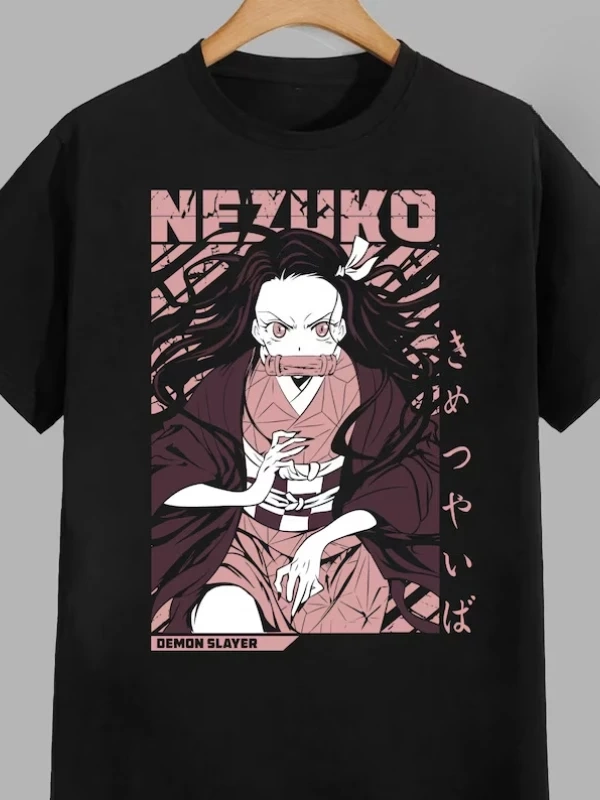 Anime Desenli Unisex Çocuk Tişört  Kamado Nezuko iblis avcısı