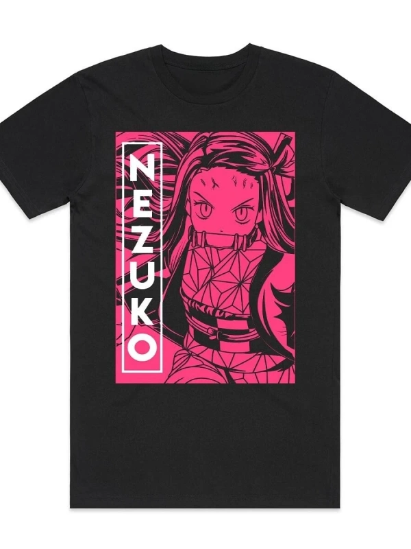 Anime Desenli Unisex Çocuk Tişört Kamado Tanjiro ‌ Nezuko Demon Slayer
