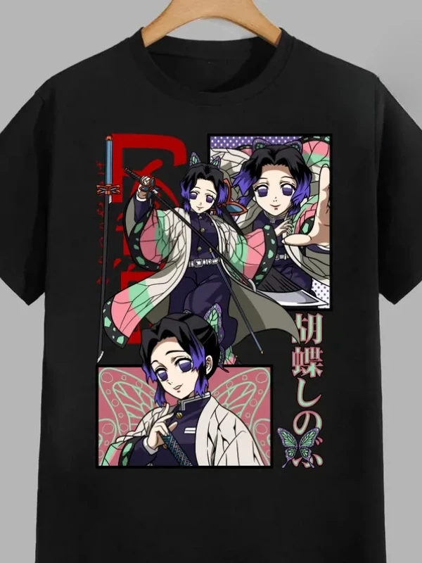 Anime Desenli Unisex Çocuk Tişört  Kochou Shinobu iblis  avcısı