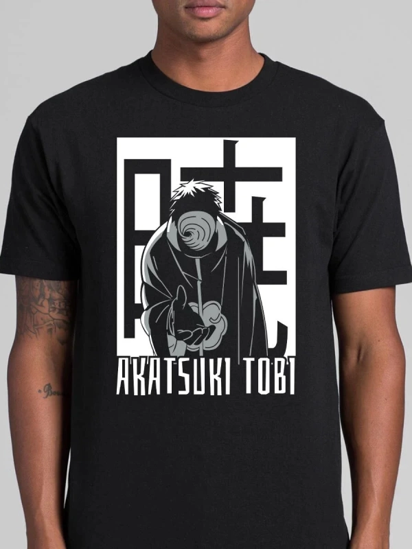 Anime Desenli Unisex Çocuk Tişört  Naruto Akatsuki Tobi