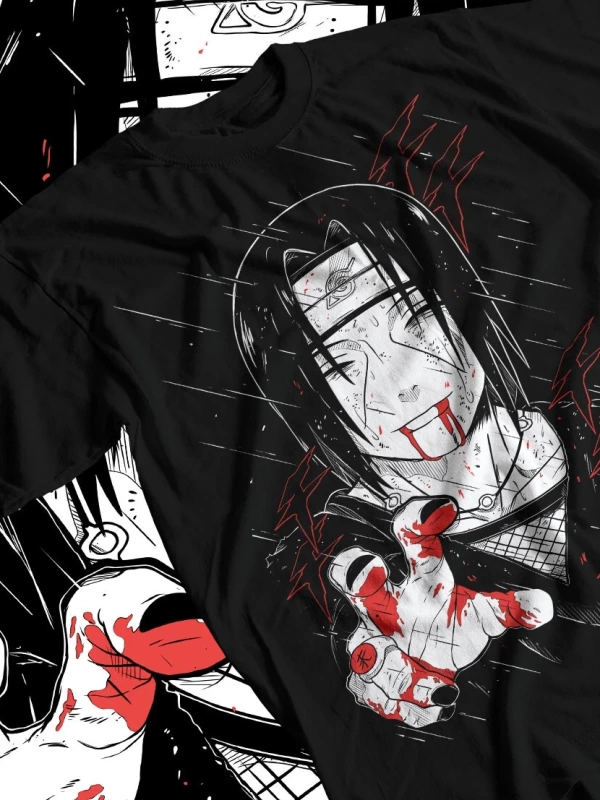 Anime Desenli Unisex Çocuk Tişört  Naruto Itachi Uchiha