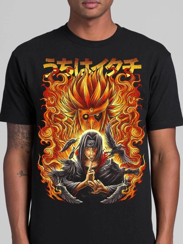 Anime Desenli Unisex Çocuk Tişört  Naruto Itachi Uchiha