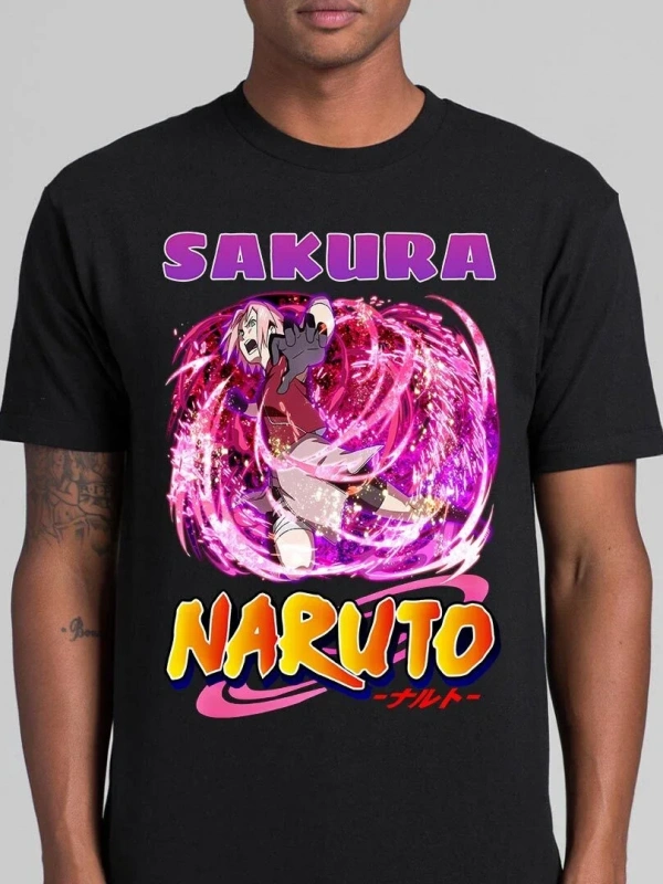 Anime Desenli Unisex Çocuk Tişört  Naruto Sakura