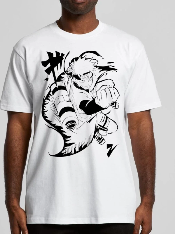 Anime Desenli Unisex Çocuk Tişört  Naruto Uzumaki