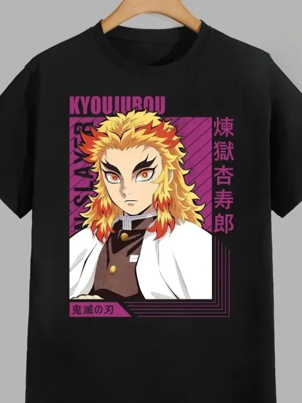 Anime Desenli Unisex Çocuk Tişört Rengoku Kyojuro iblis avcısı
