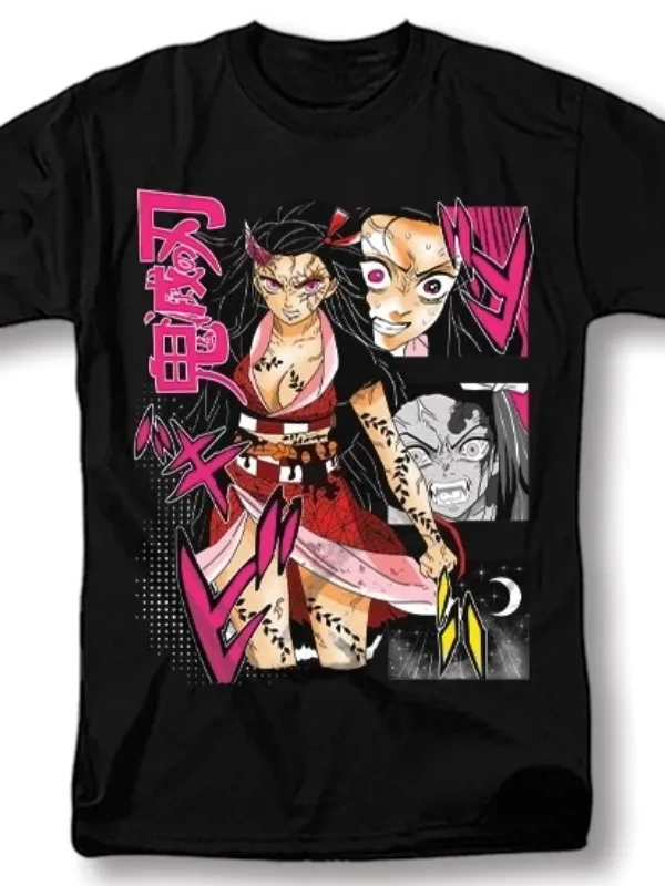 Anime Desenli Unisex Çocuk Tişört  Tanjiro Nezuko Inosuke Giyu Demon Slayer