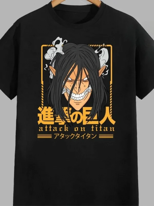 Anime Desenli Unisex Çocuk Tişört  Titanlar Anime