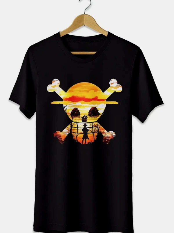 Anime Desenli Unisex Çocuk Tişört  Yaz Luffy Zoro Asura