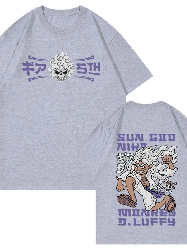 Anime Desenli Unisex Çocuk Tişört  Yaz Luffy Zoro Asura