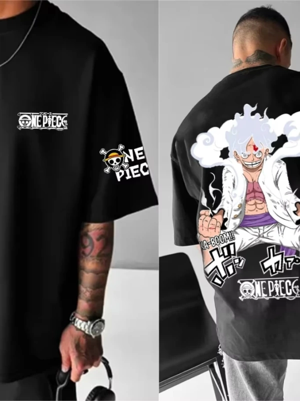 Anime Desenli Unisex Çocuk Tişört  Yaz Luffy Zoro Asura