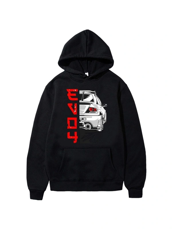 Anime Ilk D Hoodie Japonya Araba Hoodie Kapşonlu 14712 Siyah