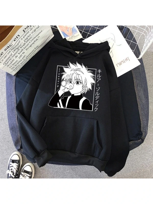 Anime Killua Avcısı Hoodie Mod42 12130 Siyah