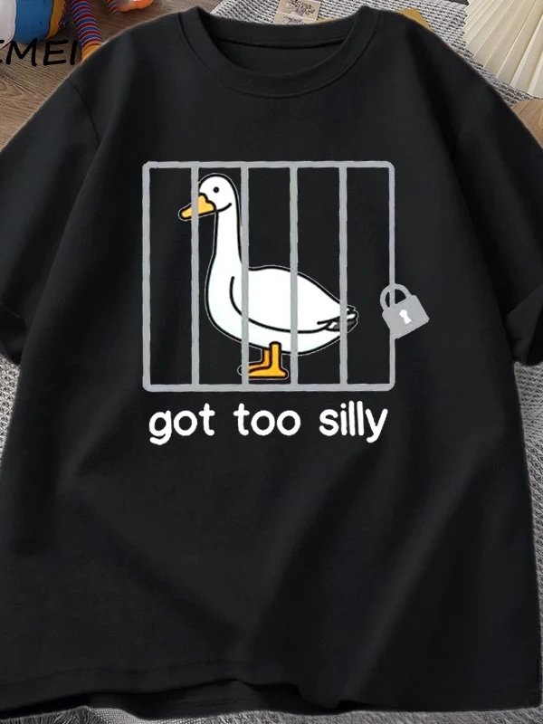 Aptal Kaz T Shirt Çok Aptal T-Shirt Pamuk Kısa Kollu Erkek Kadın Moda Baskı Tshirt Yüksek Kal 2807