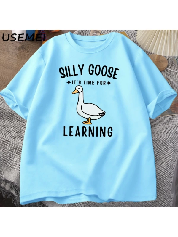 Aptal kaz T Shirt ilk gün okul T-Shirt komik geri okul Tee öğretmen Tshirt erkekler kadınlar
