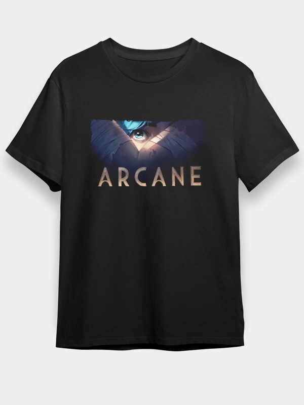 Arcane Siyah Unisex Tişört T-Shirt
