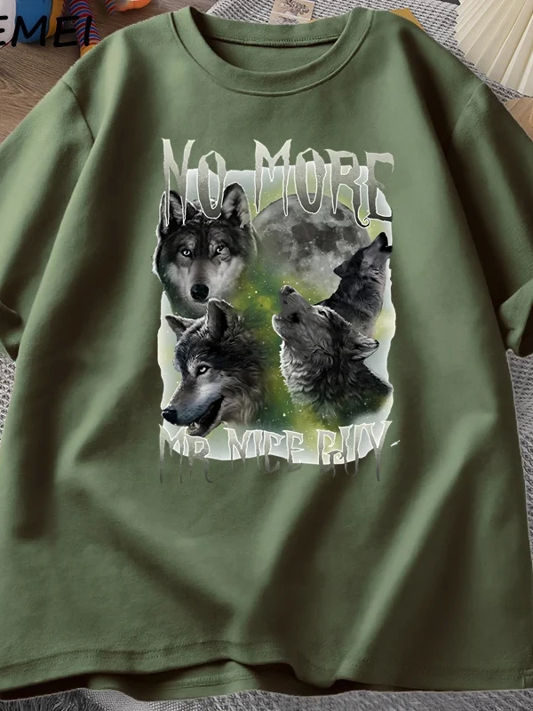 Artık Mr Nice Guy Grafik T Shirt Komik Kurtlar Meme T-Shirt O-Boyun Yuvarlak Yaka Kısa Kollu  3041