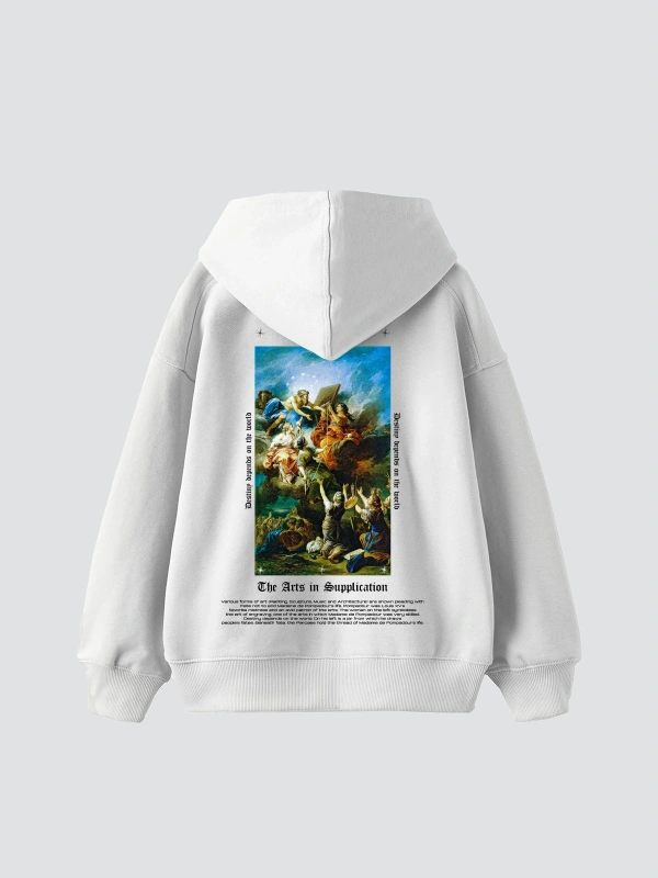 Arts Supplication Baskılı Oversize Unisex Premium Beyaz