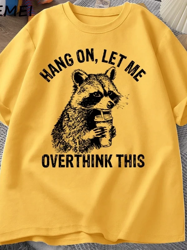 Asın Bu T Shirt Erkek Kadın Rakun Komik T-Shirt Çöp Panda TeeRahat Kısa Kollu Pamuklu 3075