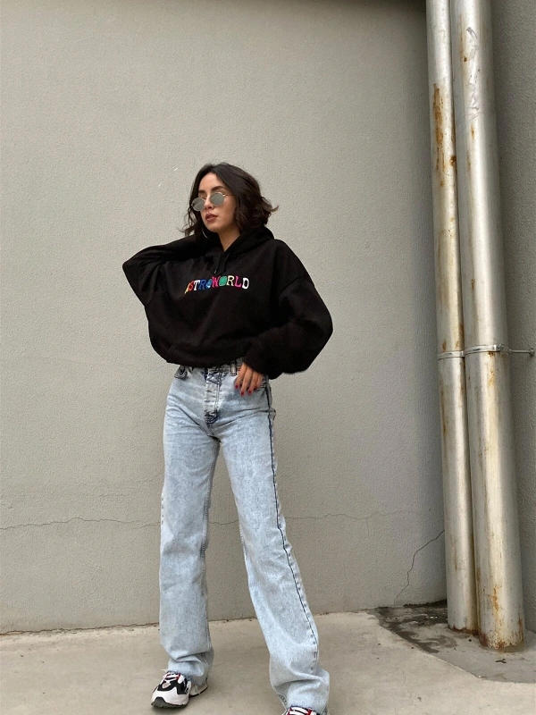 Astra World Unisex Hoodie Siyah