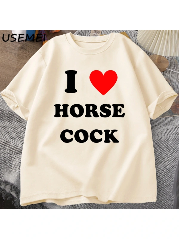 At Horozu Seviyorum T-Shirt Erkek Kadın I Kalp Horoz Komik Grafik T Shirt Unisex Pamuk Kısa K 2854