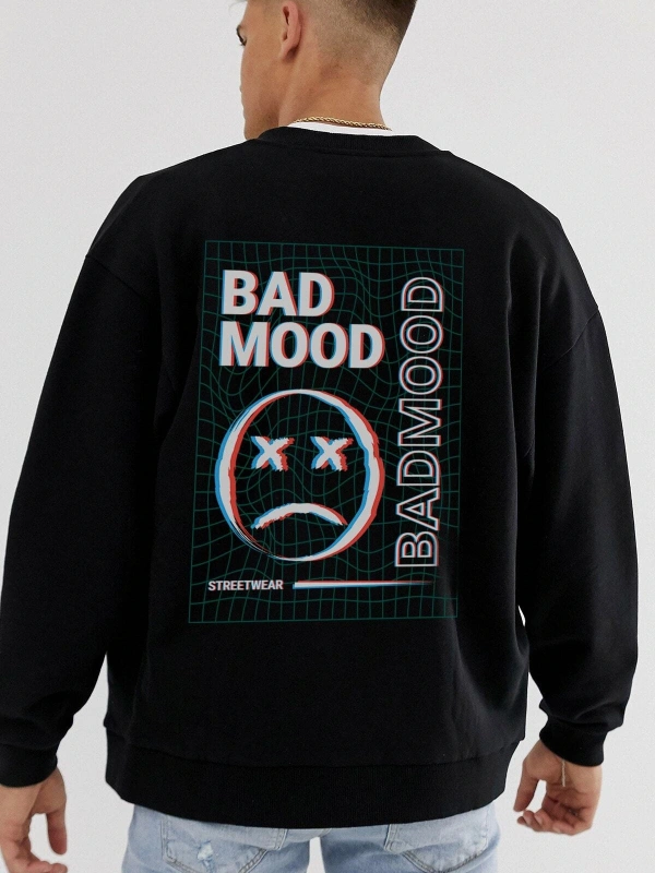 Bad Mood Oversize Siyah Sweatshirt Tarzsokak44