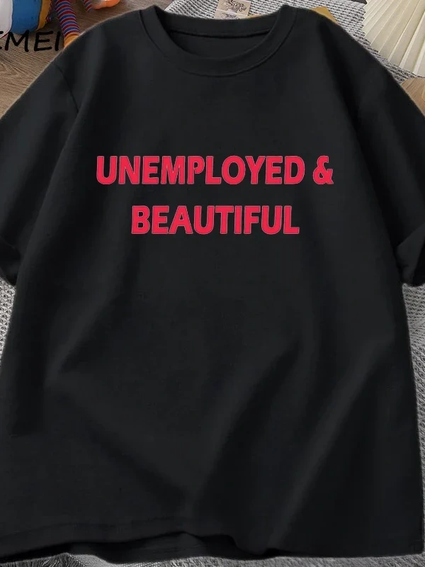 Bakımsız ve Güzel T-shirt Erkek Kadın Komik Rahat erkek Giysileri Baskı Streetweed Pamuk Kısa 2924