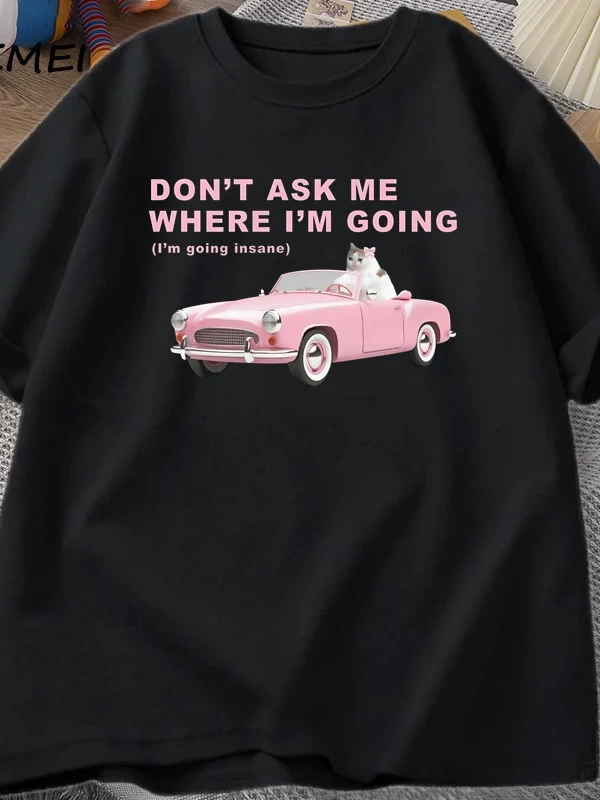 Ben Deliğe Gidiyorum Komik Kedi Meme Baskılı T Shirt Erkekler Kadınlar için Aptal Çirkin T-sh 2875