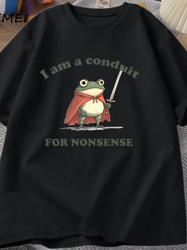 Ben saçmalık için bir boruyum T-shirt erkek kadın komik Weirdcore kurbağa Tshirt Tee yetişkin 2836