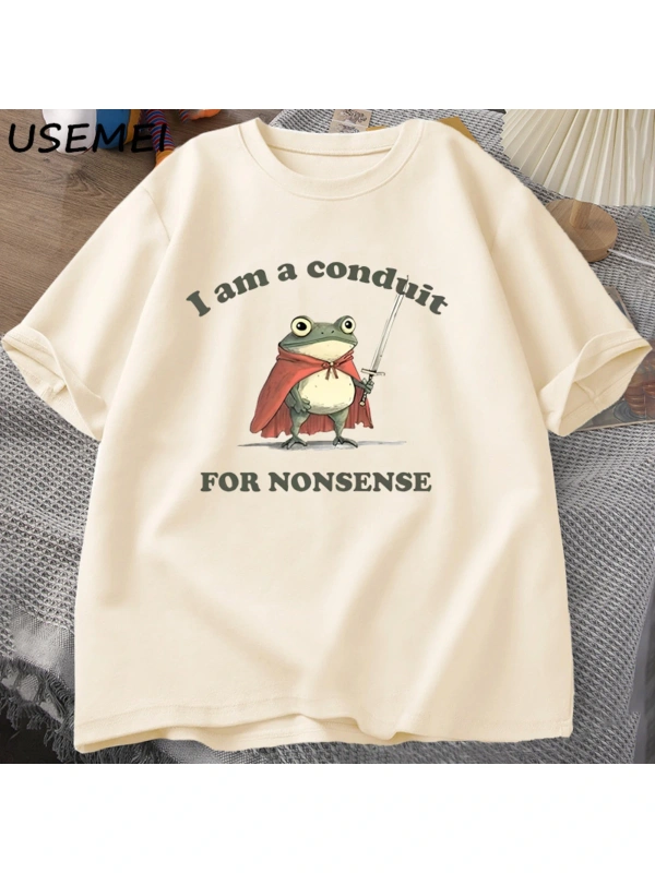 Ben saçmalık için bir boruyum T-shirt erkek kadın komik Weirdcore kurbağa Tshirt Tee yetişkin 2836