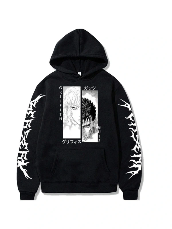 Berserk Fermuar Hoodie Mod39 14624 Siyah
