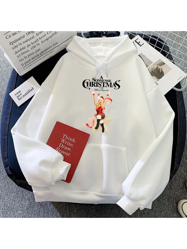 Beyaz A Nonsense Christmas with Sabrina Carpenter Hoodies Winter Comfortable