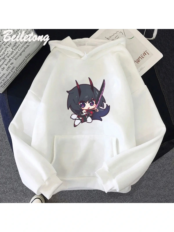 Beyaz Anime Honkai Etki 3rd Hoodies Moda Rahat u Harajuku Yeni Spor Kari