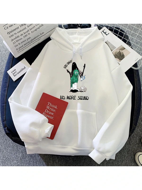 Beyaz Artık ses Sad Park Hoodies sıcak komik grafikCasual deras ra