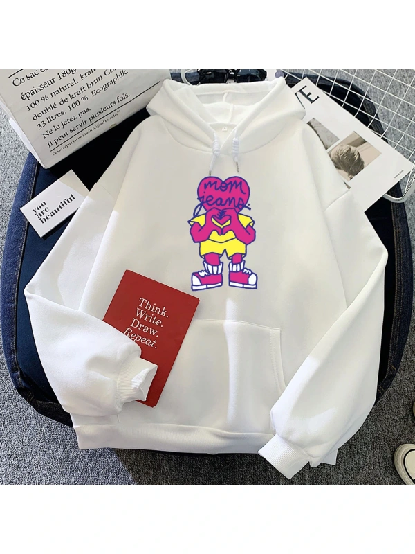 Beyaz Band Mom Jeans Band Hoodies Funny Hooded Gothic Clothes Fashion Unisex