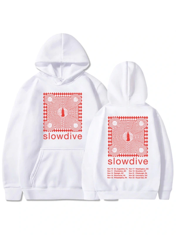 Beyaz Band Slowdive Tour Hoodies Heavy tal Fashion Sudaderas Para Muj
