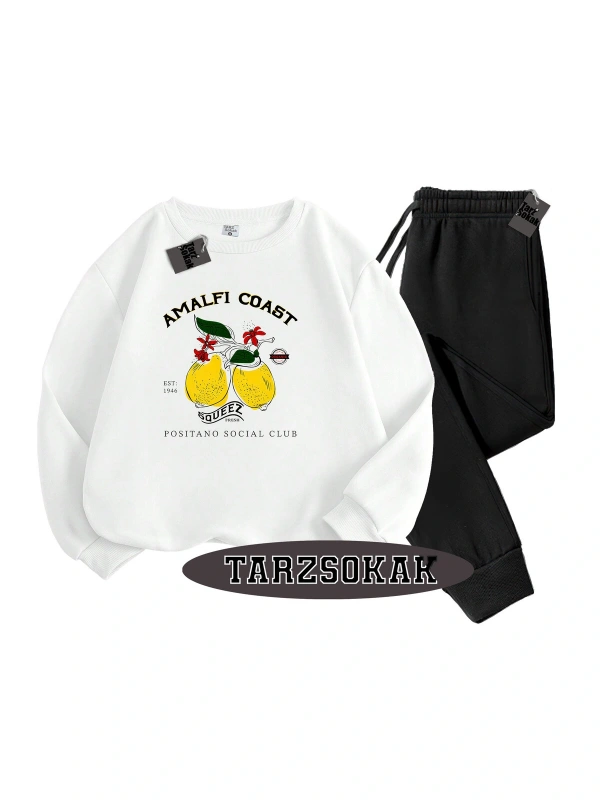 Beyaz Biskilet Amalfi coast Detaylı ikili TAKIM