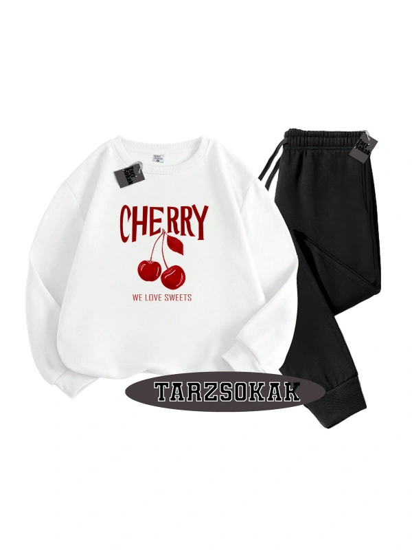 Beyaz Biskilet Cherry Detaylı ikili TAKIM