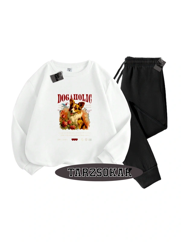 Beyaz Biskilet Dog Detaylı ikili TAKIM