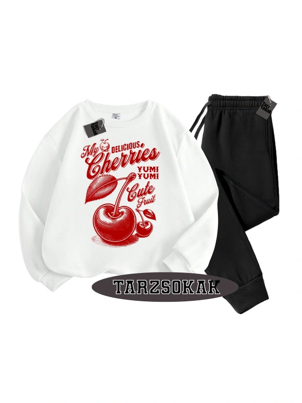 Beyaz Biskilet Herry Yum Yum Detaylı ikili TAKIM