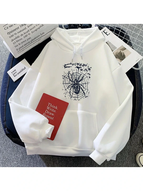 Beyaz Cocteau Twins Band grafik Hoodies kaya Grunge moda güz rah