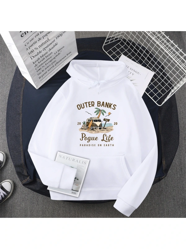 Beyaz Dış bankalar Pogue hayat grafik Hoody