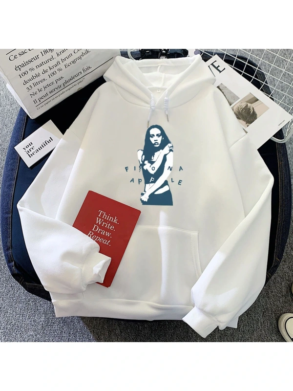 Beyaz fiona-apple kıcıHoodies Unisexu Casual
