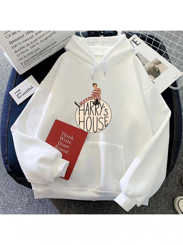 Beyaz Harrys Evi Hoodies Yeni Harajuku Kore Tarzı Unisex Özellar