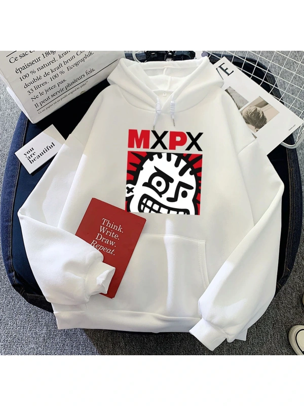 Beyaz Hip Hop Punk Band MxPx grafik Hoodies u ka