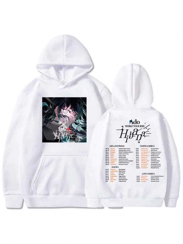 Beyaz Japon kıcı Ado Dünya Turu lar içinler Moletom Uzun Kol