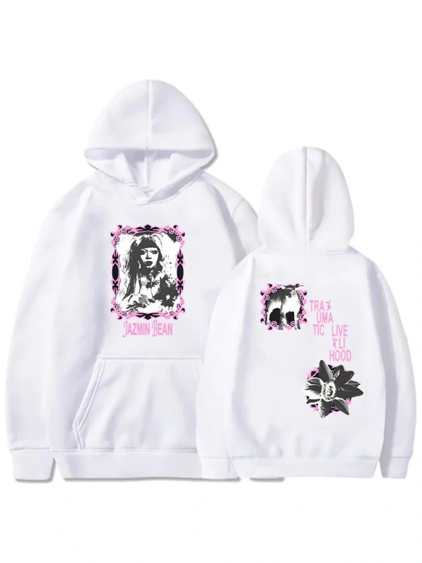 Beyaz jazmin-fasulye travmatik geçim tur HoodiesHarajukukapü