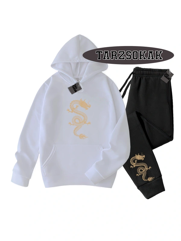 Beyaz Kapşonlu Ejderha Detaylı ikili TAKIM