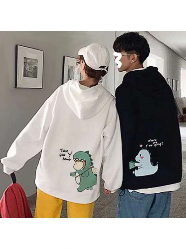 Beyaz Kapşonlu Sweatshirt Çift Sevgili Kombinleri Couple Clothing