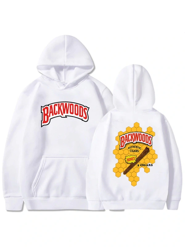 Beyaz kıyafetleri Backwoods GrafikSıcak Rahat u Streetwear