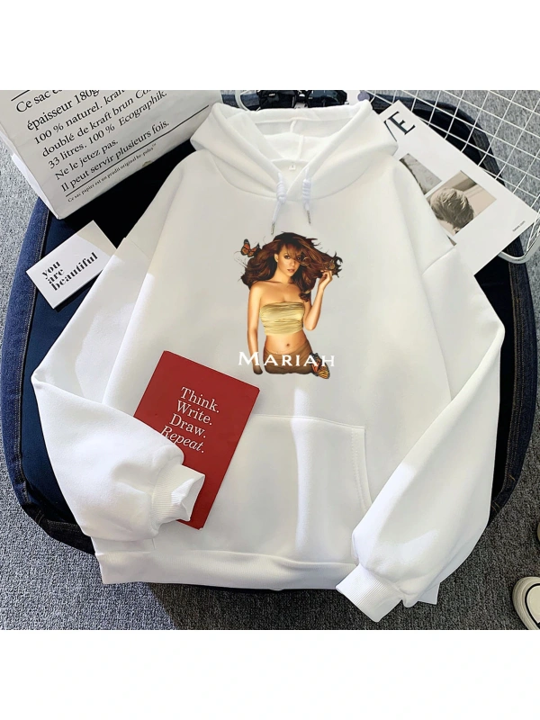 Beyaz kıyafetleri kıcı Mariah Carey Ropa De Mujer Sudaderas Rahat Modaka
